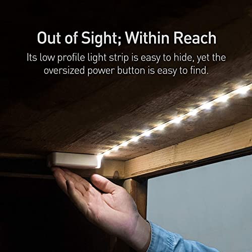 POWER PRACTICAL Luminoodle Under Cabinet Lighting - Click LED Light Strip for Shelves, Kitchen Cabinets, & Furniture, 1-Pack Includes Power Button & Tape Adhesive - Warm White (2700K) - Image 4