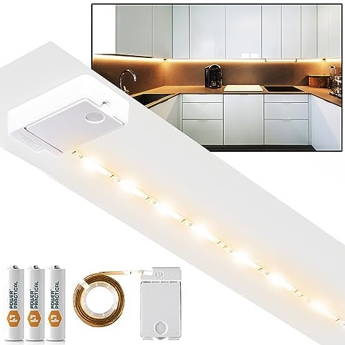 POWER PRACTICAL Luminoodle Under Cabinet Lighting - Click LED Light Strip for Shelves, Kitchen Cabinets, & Furniture, 1-Pack Includes Power Button & Tape Adhesive - Warm White (2700K) - Image 1