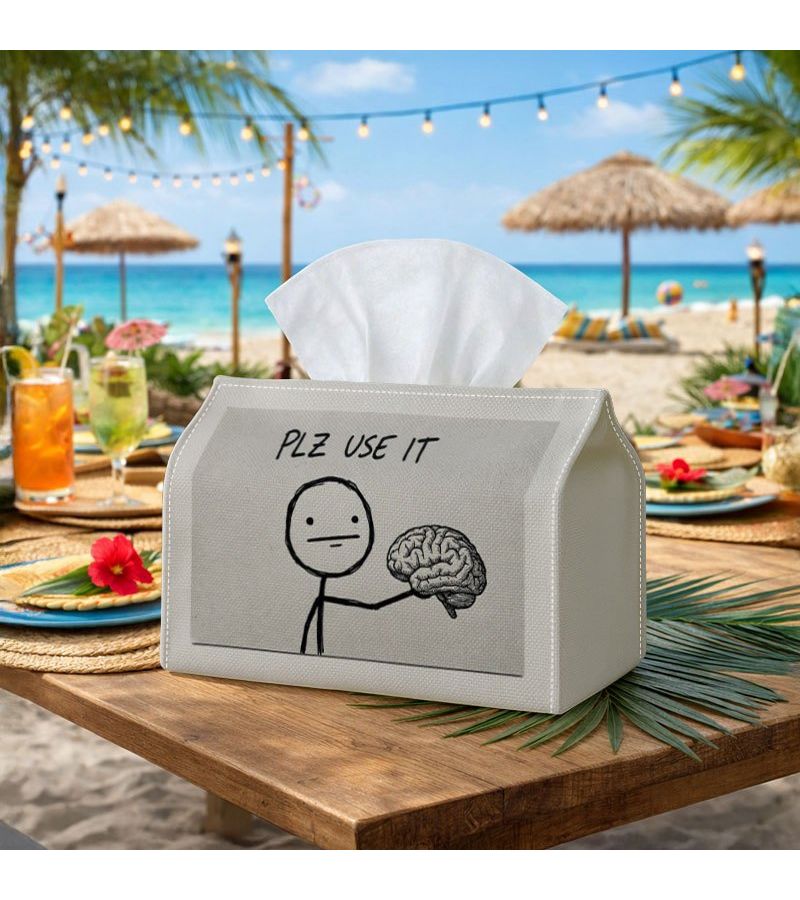 Humor Sarcasm Tissue Box Holder 11x13x18cm Please Use It Soft Fabric Case - Image 2