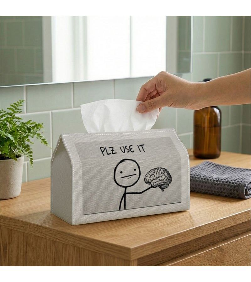 Humor Sarcasm Tissue Box Holder 11x13x18cm Please Use It Soft Fabric Case - Image 5