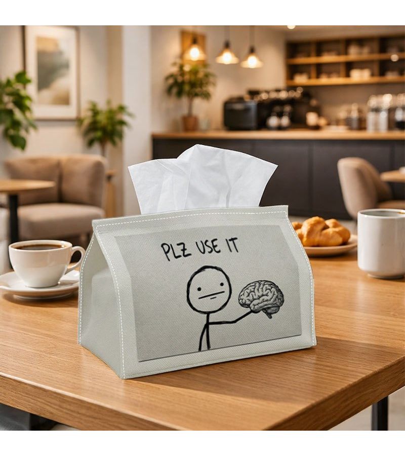 Humor Sarcasm Tissue Box Holder 11x13x18cm Please Use It Soft Fabric Case - Image 1