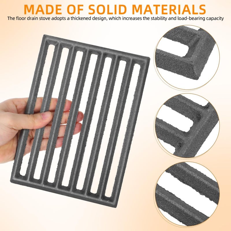 TOYANDONA Heavy Duty Cast Iron Fire Grate for Firewood Stove High Temperature Resistant Fireplace Grate Thickened Design for Efficient Burning Experience - Image 3