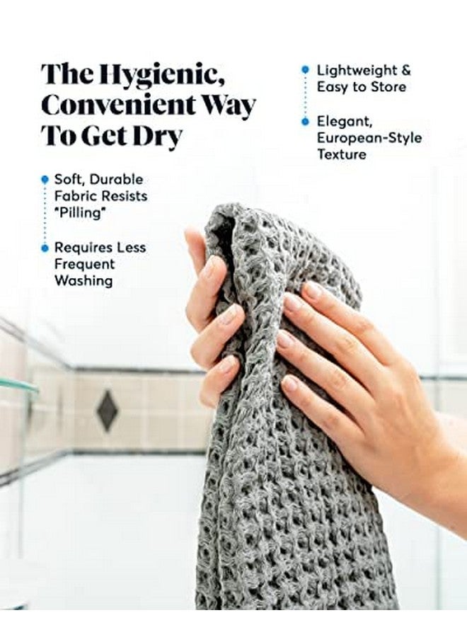 SUTERA Silverthread Bath Towel | Antimicrobial Towel with Silver Ion Technology | Waffle Weave Design, Plush, Lightweight, and Quick-Drying for Everyday or Spa Use | 16" x 30" (Grey) - Image 2