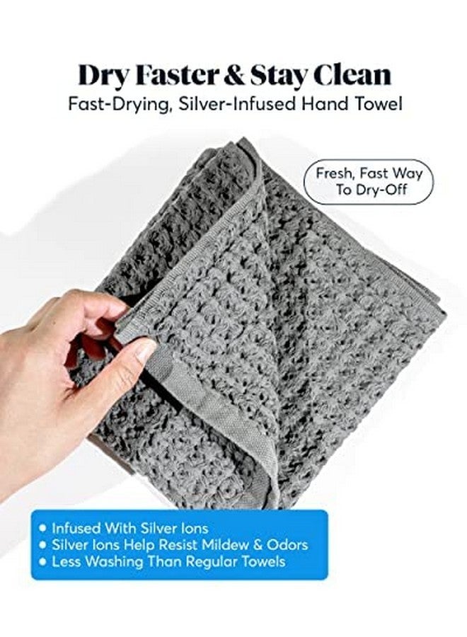 SUTERA Silverthread Bath Towel | Antimicrobial Towel with Silver Ion Technology | Waffle Weave Design, Plush, Lightweight, and Quick-Drying for Everyday or Spa Use | 16" x 30" (Grey) - Image 5