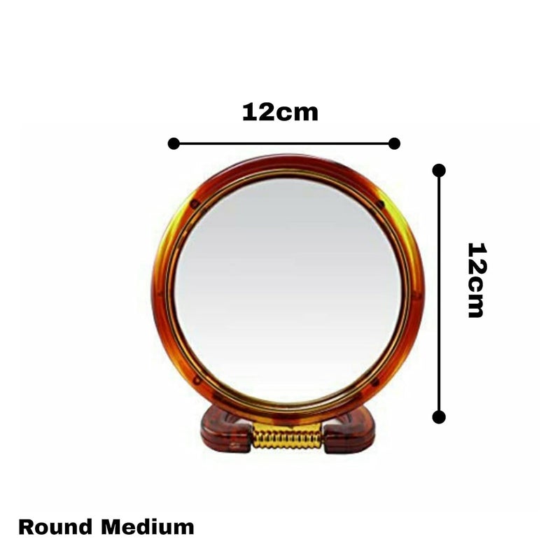 TIAMO Engineered Wood Round Beauty Tabletop Mount Makeup Mirror Both Sides One Side Magnifying Stand Mirror For Bathroom Dressing Table ShavingParlours And Salons Medium 45Inch X 45Inch - Image 3