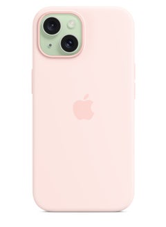 Silicone iPhone 15 Silicone Case with MagSafe - Light Pink  - Image 3