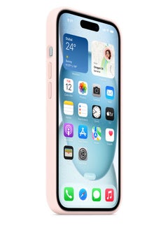 Silicone iPhone 15 Silicone Case with MagSafe - Light Pink  - Image 5