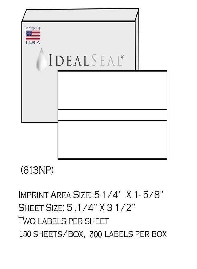 IDEALSEAL Bright White Box of 300 Double Postage Meter Tapes 5 1/4 x 3 1/2 Compatible Replacement for PB 612-0, 612-7, 612-9 & 620-9 Postage Meter Tape 05204 Two Labels Per Sheet - Image 2