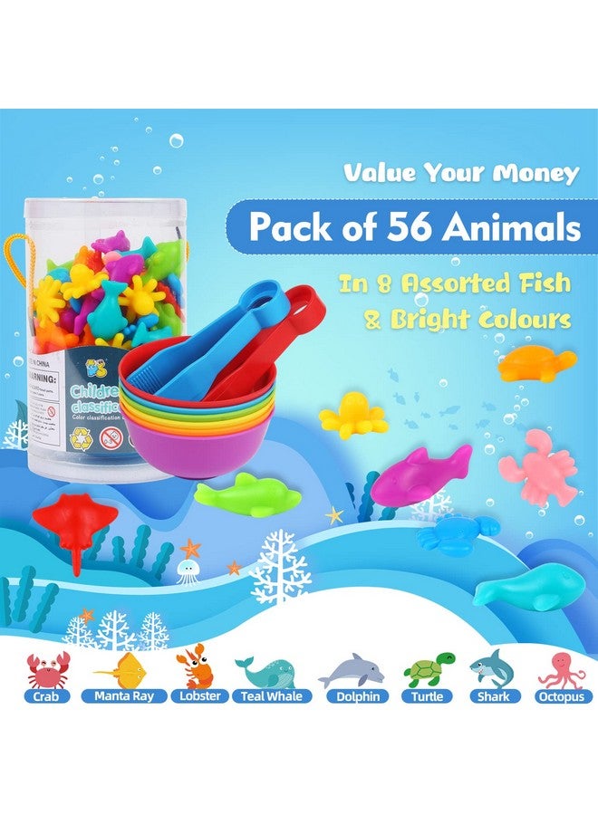 LOKIPA Counting Ocean Animal Toys, Color Sorting Set Ocean Animal Matching Game With Rainbow Sorting Cups Montessori Educational Sensory Toys For Toddlers Kids Ages 3 Years And Up - Image 2