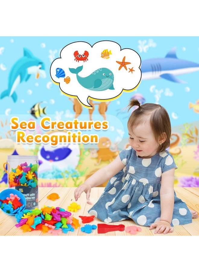 LOKIPA Counting Ocean Animal Toys, Color Sorting Set Ocean Animal Matching Game With Rainbow Sorting Cups Montessori Educational Sensory Toys For Toddlers Kids Ages 3 Years And Up - Image 5