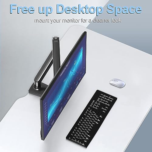 Softline Pro SP HMS1 Single Monitor Desk Mount, Gas Spring Single Arm Monitor Stand Desk VESA Mount for 13 to 32 Inch Screen with Clamp and Grommet Mounting Base - Image 4