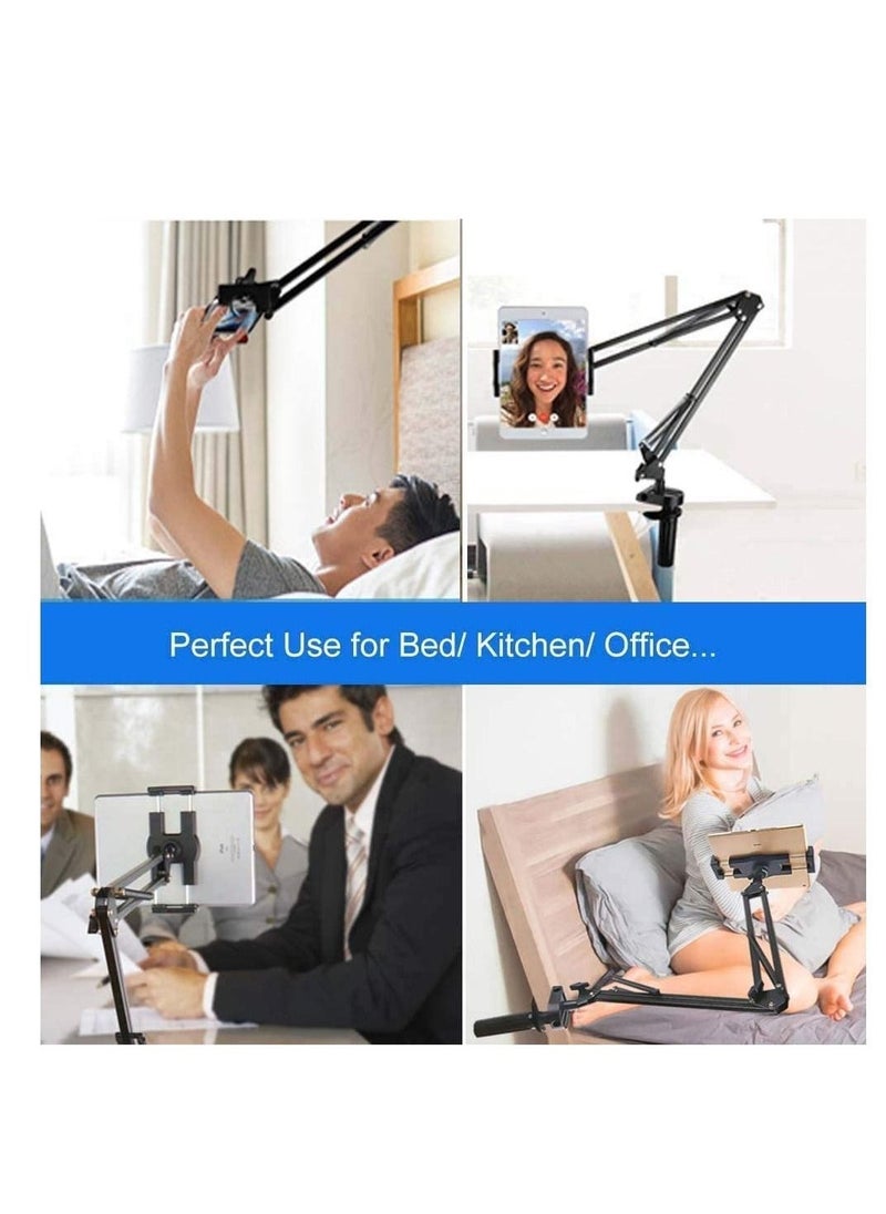 Tablet Bed Desk Holder for 4-13" Device, EXSHOW 360° Flexible Long Arm Mount Clamp, Adjustable Lazy Stand for iPad 12.9 10.5 9.7 iPad Mini Air 4 3 2, Nintendo Switch, Xbox, E-Reader, iPhone, Phone etc - Image 3