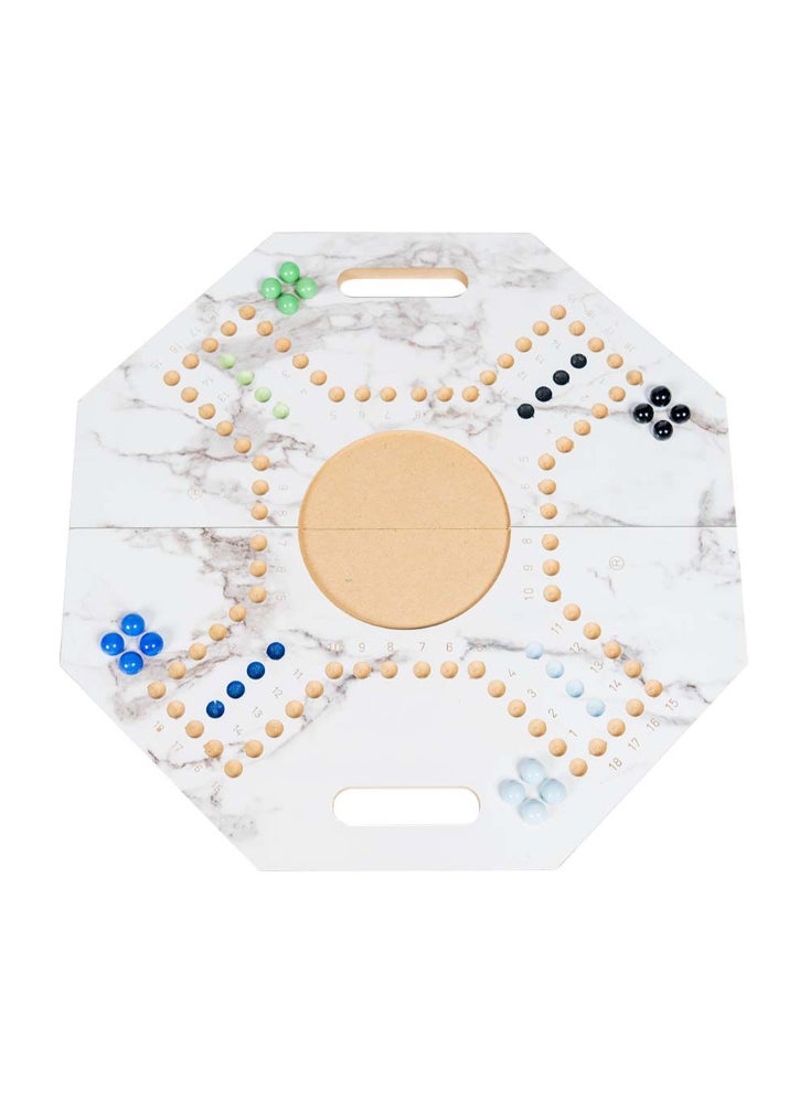 3x double Wooden Jackaroo Game for Strategic Planning with Stones - White - Image 1