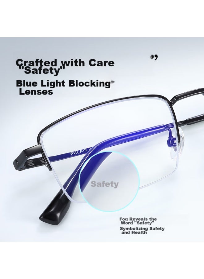 Pulais Reading Gl For Men, High-end Business Semi-rimless Imported High-definition Anti-blue Light Reading Gl, Father's Day Gift Box, 400 Degrees - Image 4