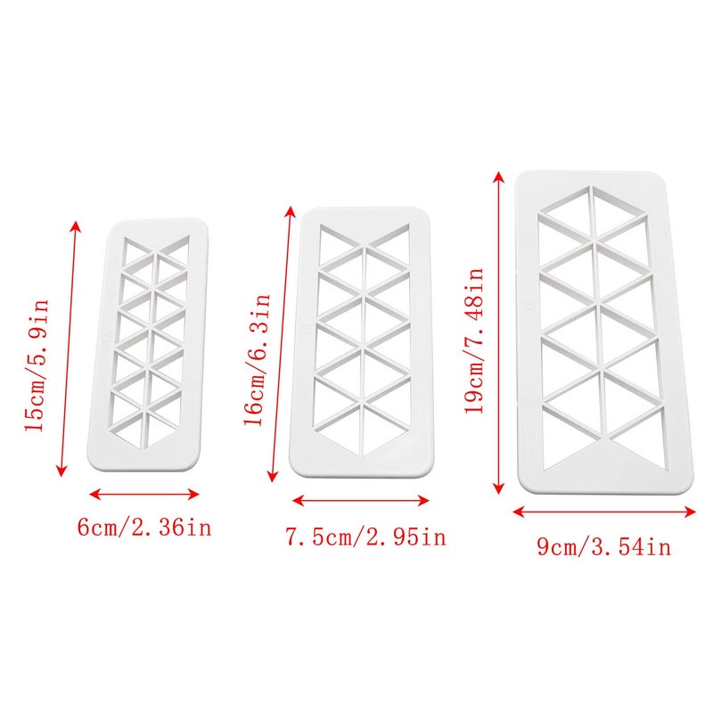 ZYAMY 3IN1 Triangle Cake Fondant Cutter Cookie Cutter Biscuit Cutter Cake Cutter Fudge Cake DIY Decorative Mould 3 Size - Image 4