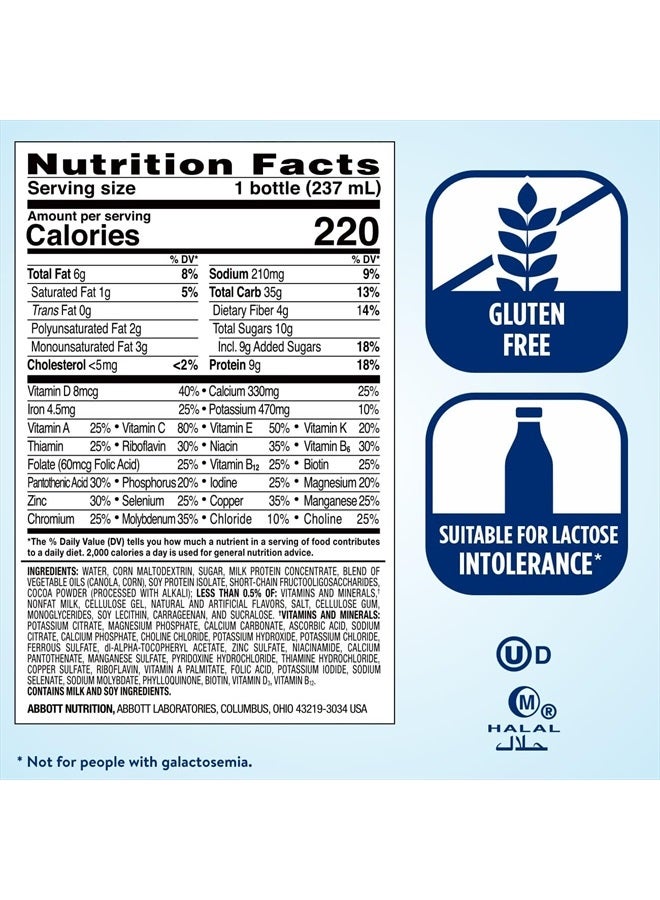 Ensure Original Milk Chocolate Nutrition Shake With Fiber | Meal Replacement Shake | 24 Pack  - Image 5