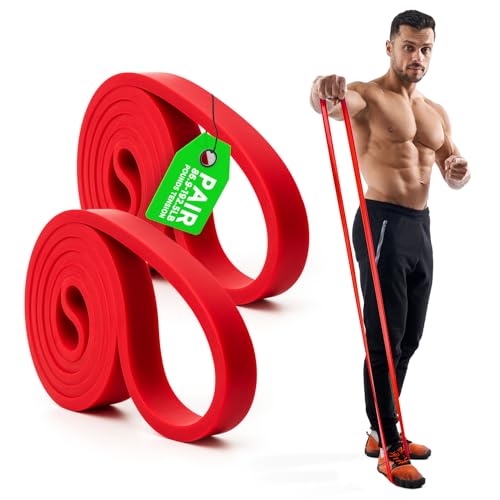 EliteFTS Pro Short Resistance Band - Boost Core Stability and Flexibility with This Portable, Joint-Friendly Tool - Sold AS Pair (PRO Short MINI Resistance Band, Red) - Image 1