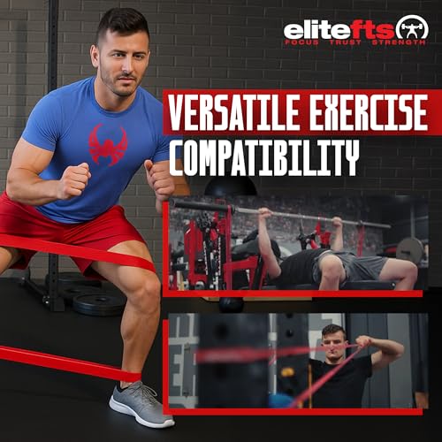 EliteFTS Pro Short Resistance Band - Boost Core Stability and Flexibility with This Portable, Joint-Friendly Tool - Sold AS Pair (PRO Short MINI Resistance Band, Red) - Image 3