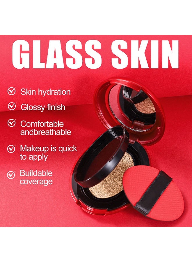 LANGMANNI Mask Fit Cushion Foundation, Full Coverage & Weightless, Skin Fit Technology for Natural Radiance, Satin Glow Finish, Hydrating Long-Lasting Cushion, Anti-Caking 04# NATURAL BEIGE - Image 5