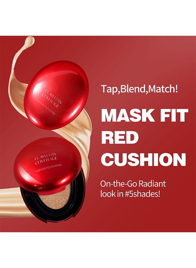 LANGMANNI Mask Fit Cushion Foundation, Full Coverage & Weightless, Skin Fit Technology for Natural Radiance, Satin Glow Finish, Hydrating Long-Lasting Cushion, Anti-Caking 04# NATURAL BEIGE - Image 3