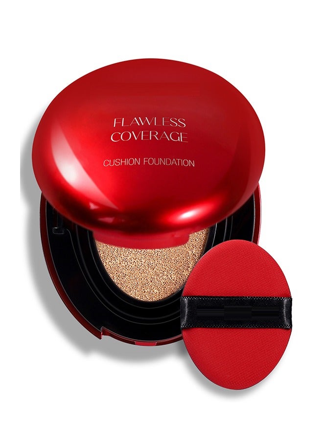 LANGMANNI Mask Fit Cushion Foundation, Full Coverage & Weightless, Skin Fit Technology for Natural Radiance, Satin Glow Finish, Hydrating Long-Lasting Cushion, Anti-Caking 04# NATURAL BEIGE - Image 1