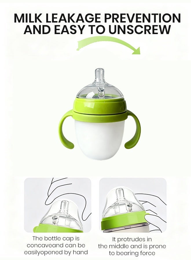أيلا ​زجاجة رضاعة أطفال 150 مل مضادة للمغص طرية وسهلة التنظيف (أخضر) - عام​ - Image 4