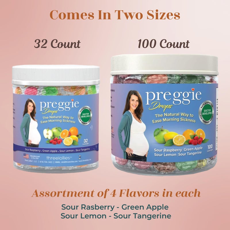 Three Lollies Preggie Pop Drops Pregnancy Nausea Relief Morning Sickness Candy with Essential Oils for Pregnant Women â€“ Flavor Variety Pack, 100 Count - Image 5