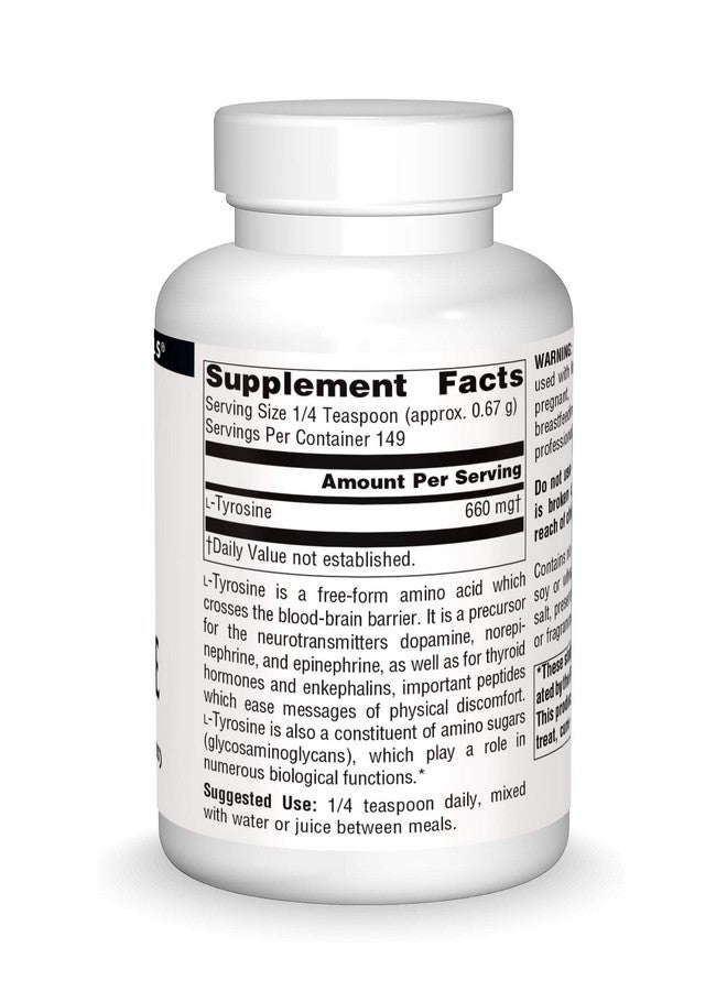 Source Naturals Ltyrosine Free Form Powder Amino Acid Supplement 100 Grams - Image 4