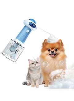 Excefore Electric Pet Cleaning Foam Machine Upgrade IPX7 Waterproof Dog Bath Supplies Automatic Cat Dog Soap Dispenser Magnetic Charging Shampoo Frother for Dogs Cats Deep Cleaning Pet Fur 350ml Blue  - Image 1