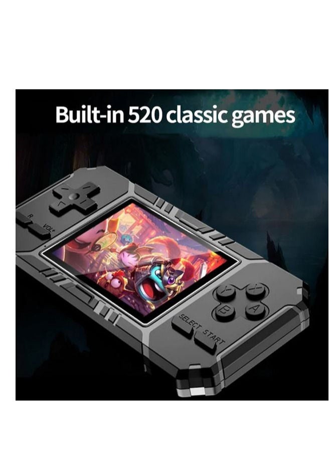 S8 3.0 inch Screen Classic Handheld Game Console Built-in 520 Games(Black) - Image 3
