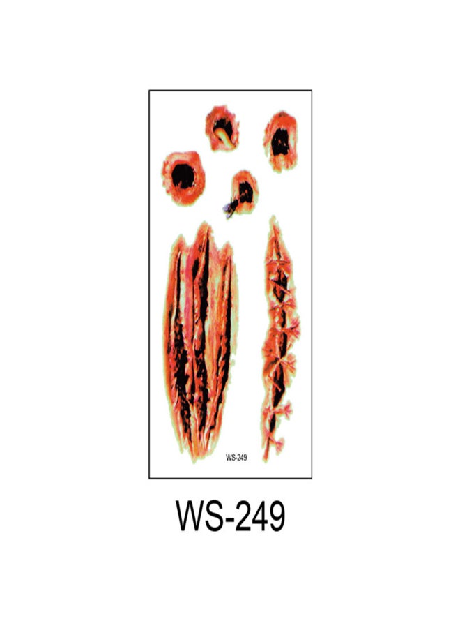 وشم مؤقت، ملصق رعب واقعي، جرح دموي مزيف، ندبة، قشرة، مناسب لمكياج الهالوين وأزياء الهالوين التنكرية - Image 4