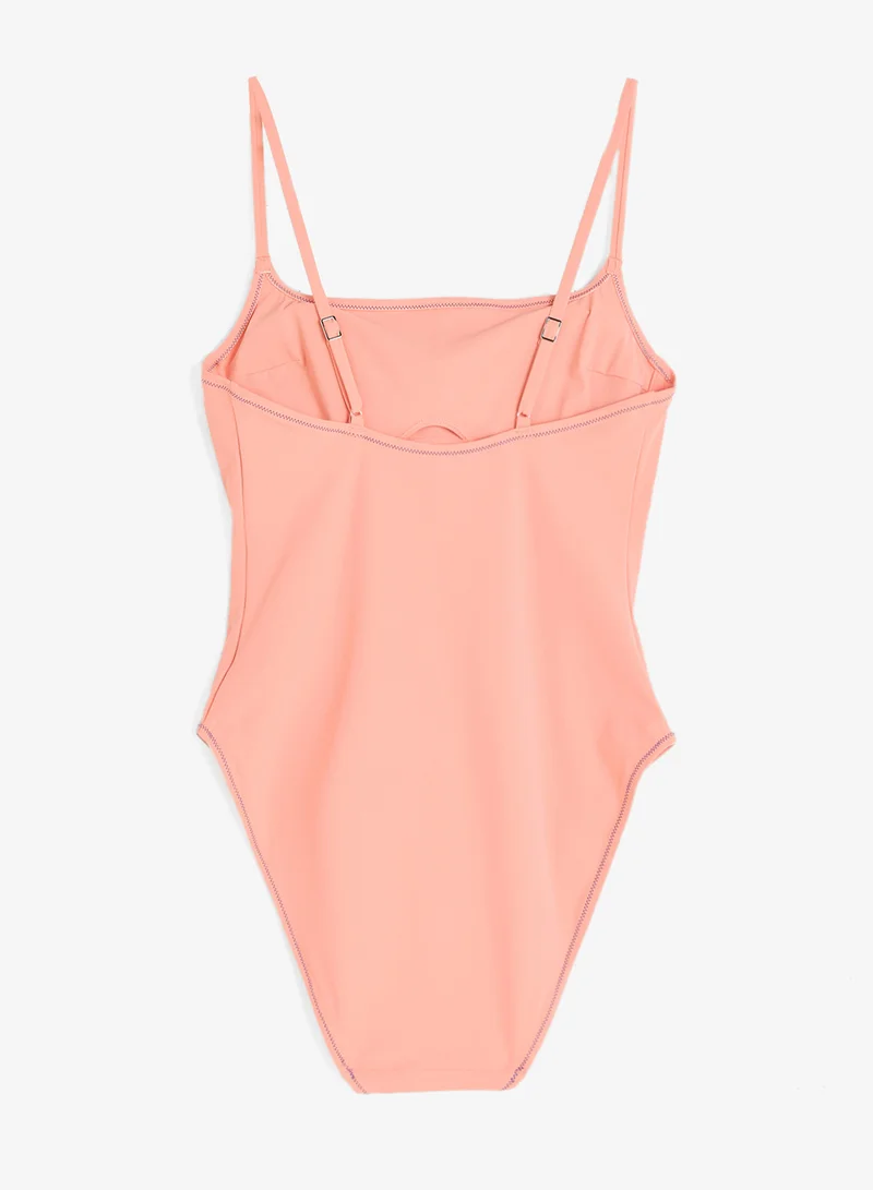 CALVIN KLEIN Logo Plunge Swimsuit