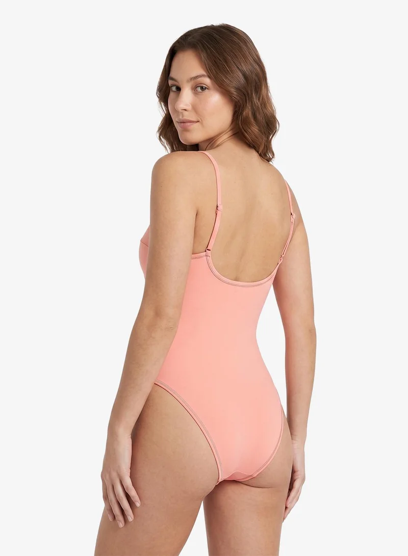 Calvin Klein  Logo Plunge Swimsuit for Women | Best Price UAE