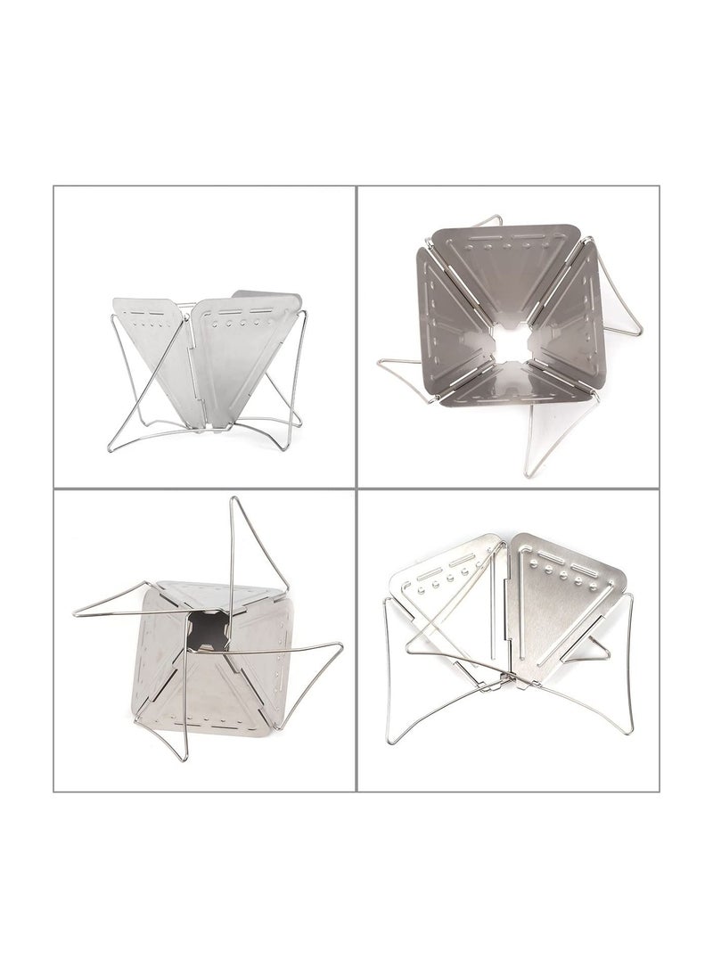 SYOSI Collapsible Pour Over Coffee Dripper Filter Holder Folding Stainless Steel Reusable Coffee Cone Filter Portable Compact for Office Home Travel Picnic Camping Inverted Pyramid Style  - Image 4