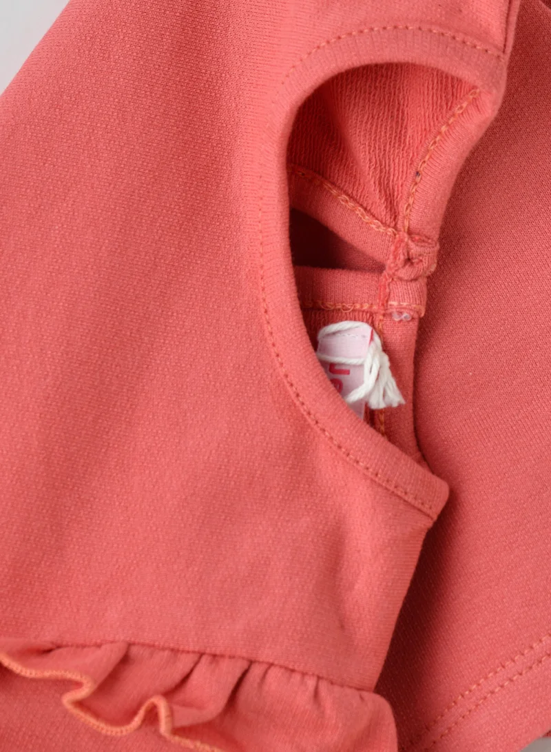 Jelliene Baby Coral Top with Bunny Pocket and Ruffles