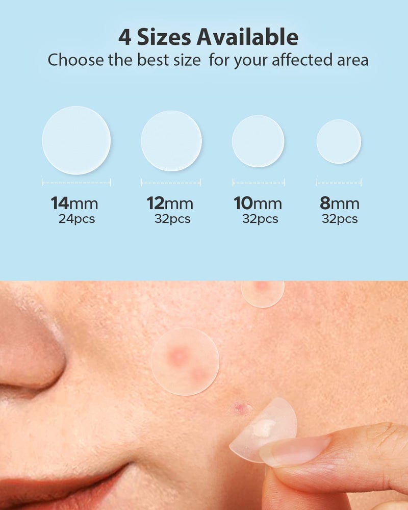 LitBear Acne Pimple Patches- Day and Night 4 Sizes 180 Dots Thin & Thick Hydrocolloid Patches with Witch Hazel, Tea Tree & Calendula Oil, Pimple Stickers for Covering Zits, Blemishes, Spots, Acne Dots - Image 5
