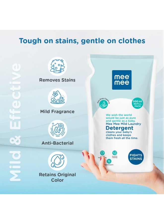 Mee Mee Baby Liquid Detergent 500 ml | Ph balanced, Free from Harsh Chemicals, Safe for mother's hands & baby's skin | Anti-Bacterial, Removes Stains & Odor with One Drop, Hypoallergenic - Image 2