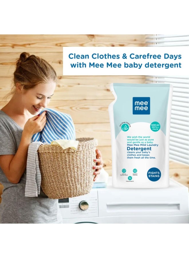 Mee Mee Baby Liquid Detergent 500 ml | Ph balanced, Free from Harsh Chemicals, Safe for mother's hands & baby's skin | Anti-Bacterial, Removes Stains & Odor with One Drop, Hypoallergenic - Image 4