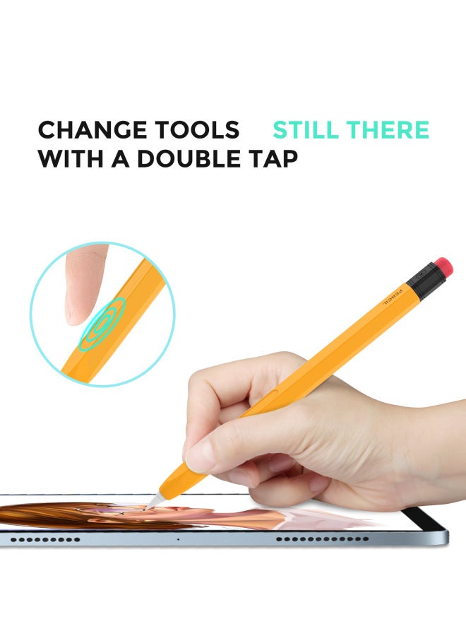 Pencil Generation Silicone Protective Case Vintage Pencil Anti-slip Anti-fall Pen Cover Digital Computer/ipad Protective Cover-Color:Luminous Green (Black Hat)-Applicable Model:Apple Pencil Pro u002  - Image 5