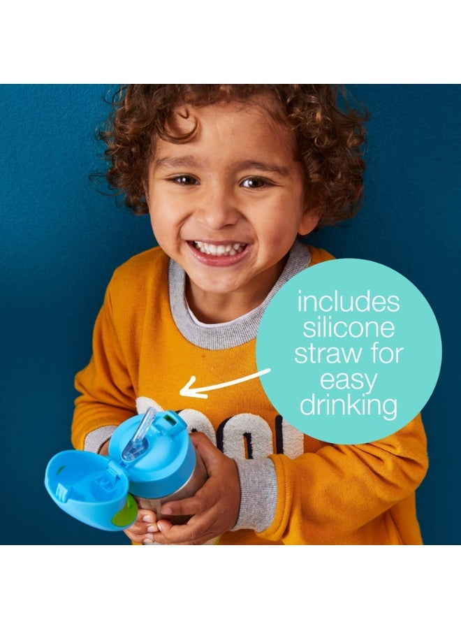 B.Box Insulated Drink Bottle with Straw | Stainless Steel Water Bottle for Babies & Kids 12+ Months | Push Button Lid | BPA-Free | Keeps Drinks Cold or Warm | 350ml (12 fl oz)-Lilac Pop - Image 4