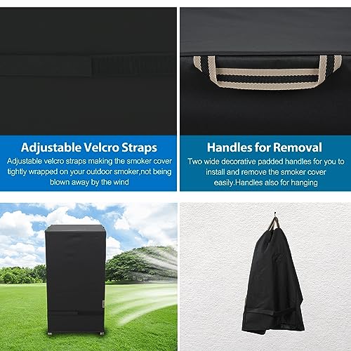 KINGLY Electric Smoker Cover for Masterbuilt 30 Inch Electric Smokers Waterproof Rip-Proof Upgraded Material Smoker Grill Cover UV & Fade Resistant Square Vertical Smoker Cover,Durable and Convenient - Image 5