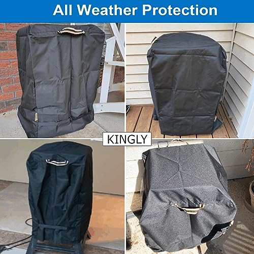 KINGLY Electric Smoker Cover for Masterbuilt 30 Inch Electric Smokers Waterproof Rip-Proof Upgraded Material Smoker Grill Cover UV & Fade Resistant Square Vertical Smoker Cover,Durable and Convenient - Image 3