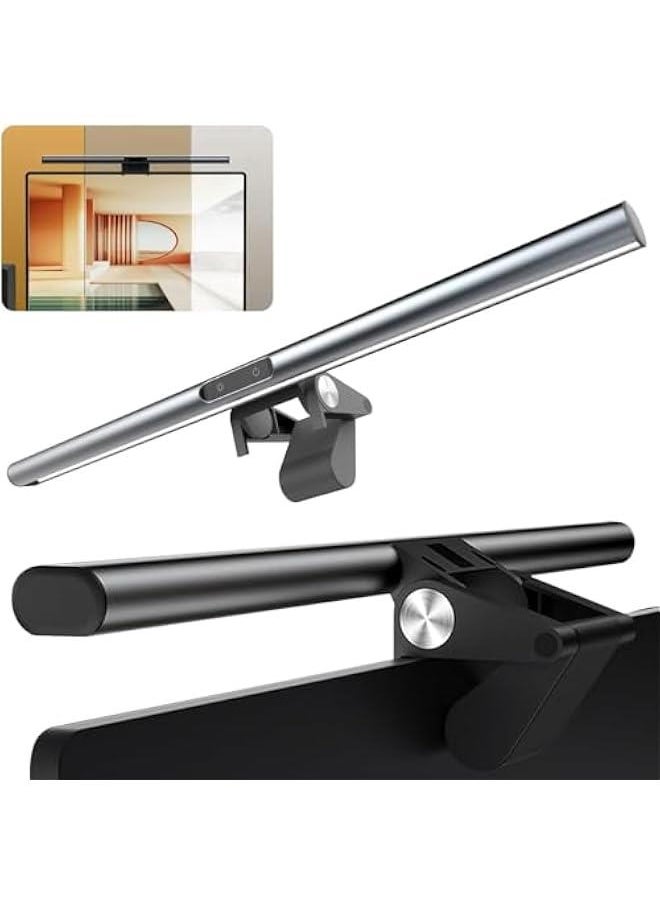 HOOKOR Computer Monitor Light, No Glare Screen Monitor Light Bar, USB LED Desk Lamp, with 3 Color Temperature Modes, 7 RGB Light Modes, Stepless Dimming, 60min Time Setting,Touch Control For Home/Office  - Image 1