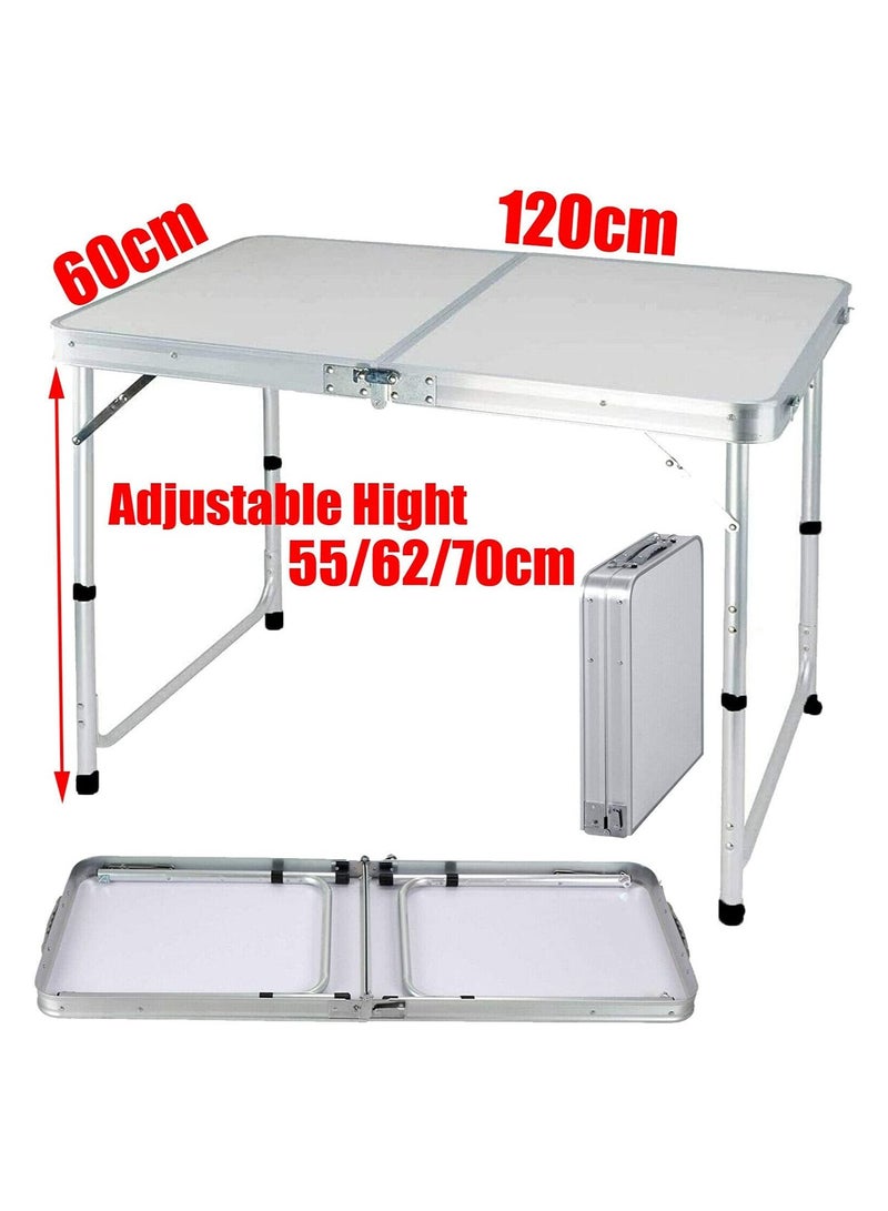 DubaiGallery طاولة قابلة للطي من الألومنيوم، طاولة تخييم خفيفة الوزن قابلة للتعديل الارتفاع، طاولة قابلة للطي متينة للتنزه على الشاطئ في الهواء الطلق في الأماكن المغلقة - Image 2