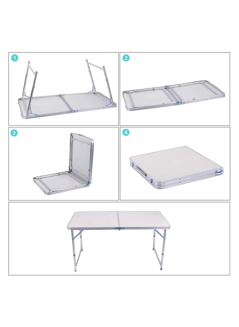 DubaiGallery طاولة قابلة للطي من الألومنيوم، طاولة تخييم خفيفة الوزن قابلة للتعديل الارتفاع، طاولة قابلة للطي متينة للتنزه على الشاطئ في الهواء الطلق في الأماكن المغلقة - Image 4