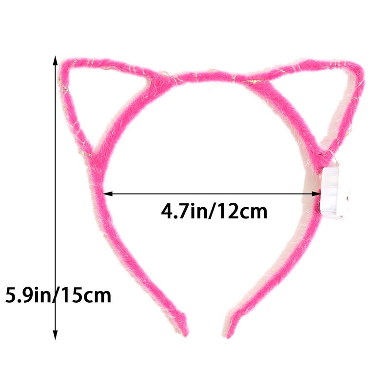 Jeffan 10 PCS Light Up Cat Ears Headband, LED Cute Cat Head Accessories for Women and Men Bar Party Supplies - Image 2