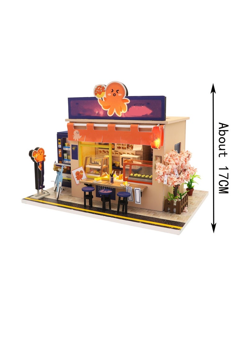 Takoyaki Shop Diy Miniature House Kit Crafts Toys Miniature Handmade Building Model 3d Wooden Puzzle Suitable For Adults And Children - Image 2