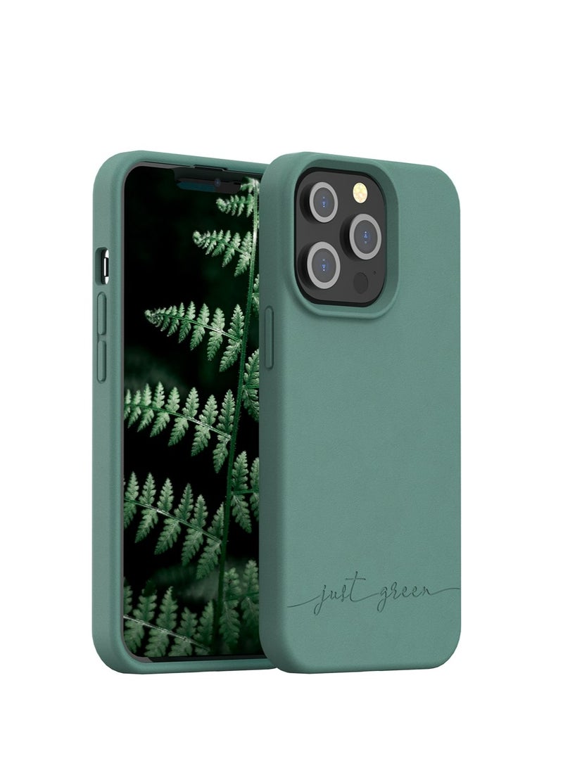 BIGBEN جراب Just Green لهاتف iPhone 13 Pro باللون الأخضر الليلي الطبيعي - تصميم صديق للبيئة - Image 1