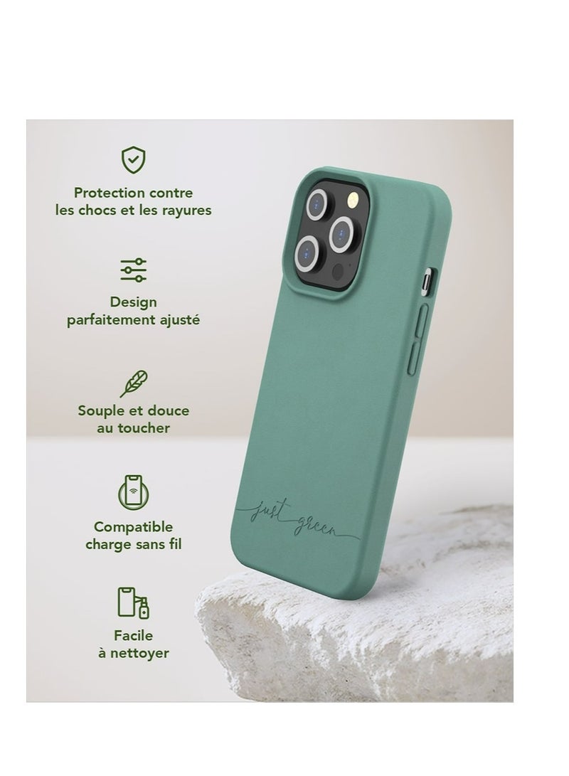 BIGBEN جراب Just Green لهاتف iPhone 13 Pro باللون الأخضر الليلي الطبيعي - تصميم صديق للبيئة - Image 3