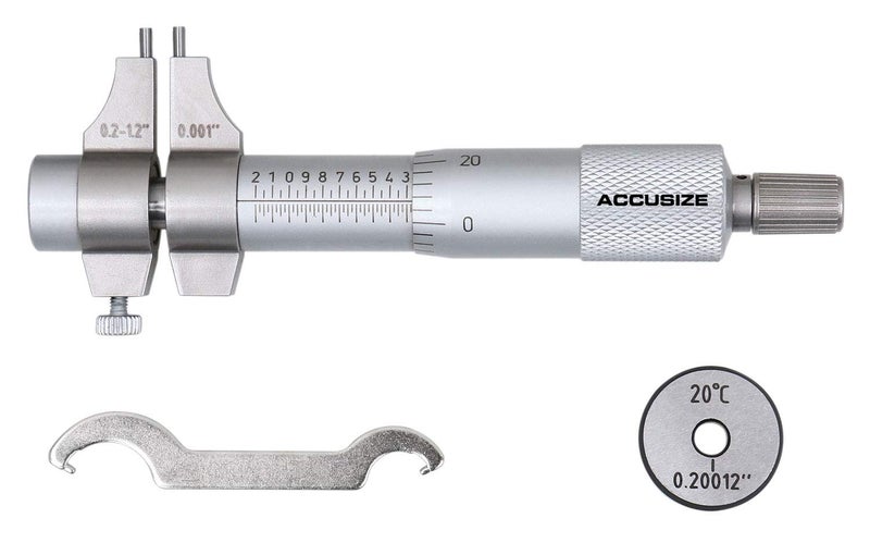 Accusize Industrial Tools 0.2-1.2'' by 0.001'' Inside Micrometer, Satin Chrome Finished, Eg00-3221 - Image 2
